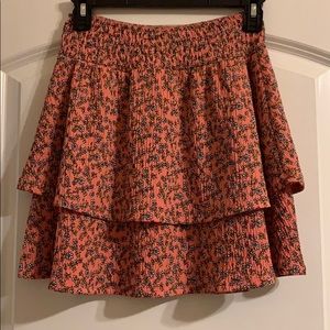 Topshop Pink Floral Mini Skirt
